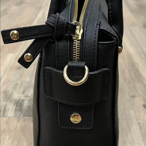 Harrods Black Satchel with Gold Accents - Picture 3 of 6